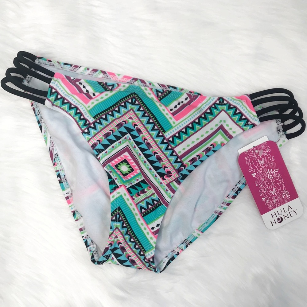 Hula Honey Aztec Print Bikini Bottom, Sz M